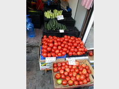 Prices in Sofia on the market, tomatoes and cucumbers