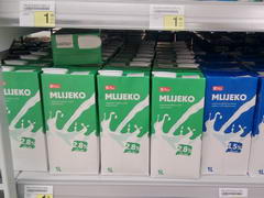 Цены на продукты в Боснии и Герцеговине, Молоко