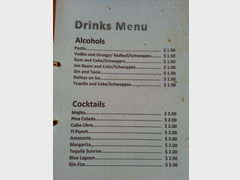 Eating cost in Cambodia, Alcohol prices in Cambodia at a bar