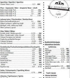 Prices in Prague in an inexpensive restaurant for tourists, Beer and other drinks