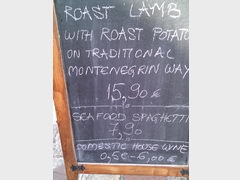 Restaurant prices in Montenegro, Lunch in a restaurant