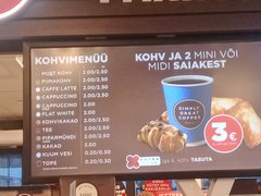 Prices in Tallinn in a cafe, prices in a coffee shop