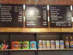 Prices in Tallinn in a cafe, Various coffee