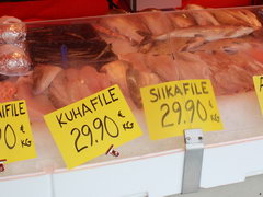 Цены на продукты в Финляндии, Цены на рыбу на рынке