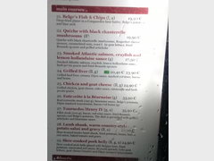 Restaurant prices in Helsinki in Finland, Various meat and fish dishes