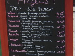 Eating cost in France, Prices at pizzeria