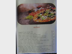 Eating cost in France, Pizza menu