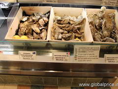 Hong Kong, food prices in a grocery, Oysters