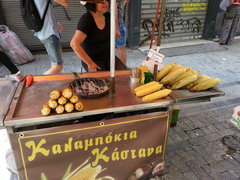 Prices for street food in Athens (Greece), Corn