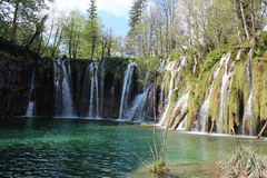 Plitvice Lakes in Croatia, Beautiful views of waterfalls 