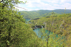 Plitvice Lakes in Croatia, View of the lakes from a height 