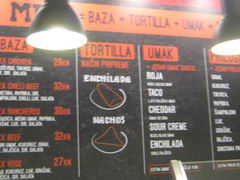 Prices in the cafe Zagreb (Croatia), Mexican cuisine