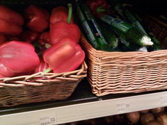 Prices for food in Reykjavik in Iceland, peppers and eggplant