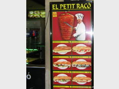 Steet food prices in Barcelona, Shawarma