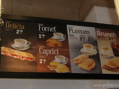 Цены в кафе в Барселоне, Сэндвич завтраки