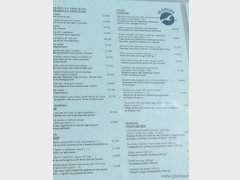 Food prices in Barcelona, Restaurant menu