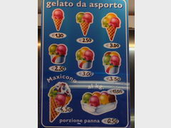 Food prices in Venice in Italy, Ice cream 