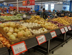 Food prices in Canada, vegetables in a supermarket in Toronto