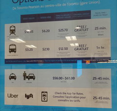 Toronto International Airport, How much does it cost to get to Toronto airport