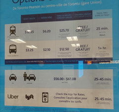 Toronto International Airport, How much does it cost to get to Toronto airport