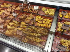 Что съесть в супермаркете в Китае в Гуанчжоу, мясо и рыба в кляре