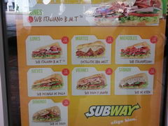 Цены в кафе в Картахене, Сабвей сэндвичи