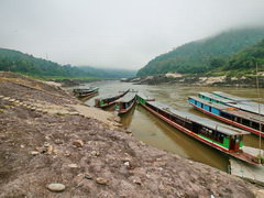 Transport from Huay Xai on the Mekong (Laos), Pier in Pakbeng