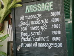 Laos, Luang Prabang, Prices for a massage at Luang Prabang
