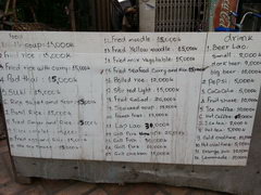 Laos, Ventyan prices of cafes and restaurants, Prices for street food in Laos