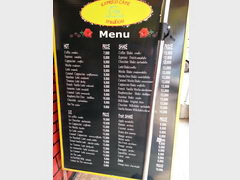 Laos, Ventyan eating and drinking prices, Hamburger menu