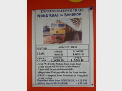 Laos, Vientiane transport, Sleeping train to Bangkok