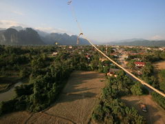 Laos attracions, hot air ballooning, View from the top