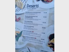 Цены на еду в Юрмале, Десерты в кофейне