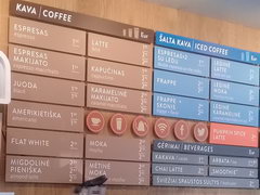 Цены в кафе в Вильюсе, Цены на кофе