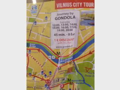 Cost of attractions in Vilnius, Gondola tour by the river