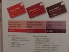 Cost of attractions in Vilnius, Vilnius Card