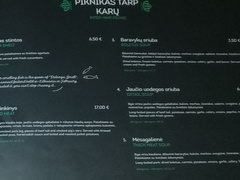 Food prices in restaurants in Vilnius in Lithuania, Meat and fish dishes