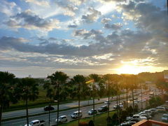 Malaysia, Borneo, Kota Kinabalu, View from the window of Tune Hotel