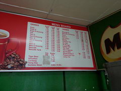 Food prices in Kuching, Malaysia, Beverages: tea, coffee