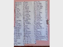 Cafes and restaurants in Male, Menu of inexpensive cafe