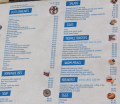 Amsterdam food and drink prices, Meals in cafes