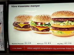 Fast food prices in Norway, Prices of burgers