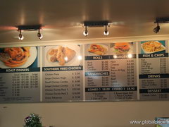 Dinning and drinking in New Zealand, Fast food cafe mprice list