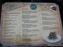 Food and drink prices in New Zealand, Lunch menu in a cafe in Wellington