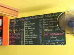Philippines, Bohol, Food prices, Menu at a coffee shop