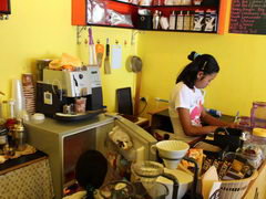 Philippines, Bohol, Food prices, The decor inside the cafe on the beach