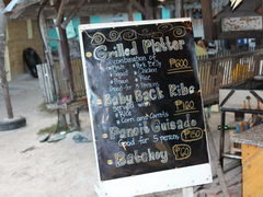 Philippines, Bohol, food prices, Prices in the cafe on the beach for Filipinos