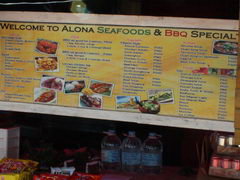 Philippines, Bohol, Food prices, Prices in a cafe on the beach