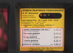 By car in Poland, the cost of parking in the center of Warsaw