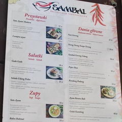 Prices in Warsaw restaurants, Indonesian cuisine